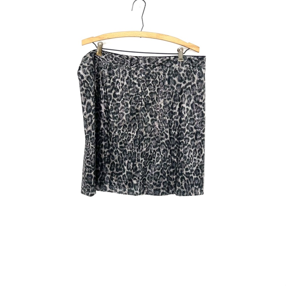 MICHEAL Micheal Kors Mini Sequins Printed Skirt ‘Black/Silver’ Women’s Size XL